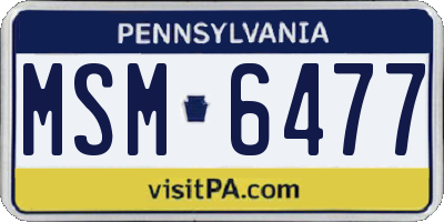 PA license plate MSM6477