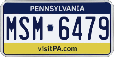 PA license plate MSM6479