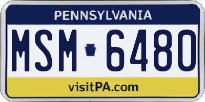 PA license plate MSM6480