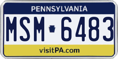 PA license plate MSM6483