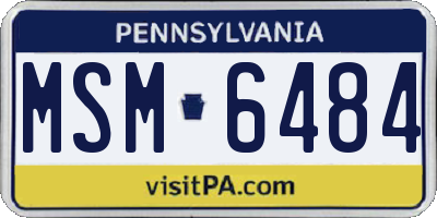 PA license plate MSM6484