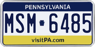 PA license plate MSM6485