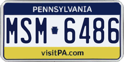 PA license plate MSM6486