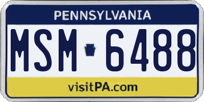 PA license plate MSM6488