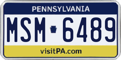 PA license plate MSM6489