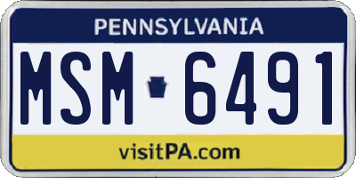 PA license plate MSM6491