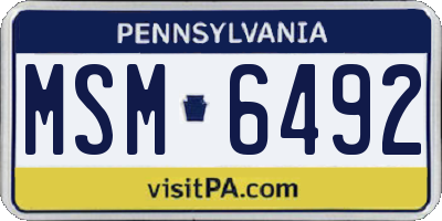PA license plate MSM6492
