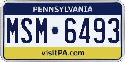 PA license plate MSM6493