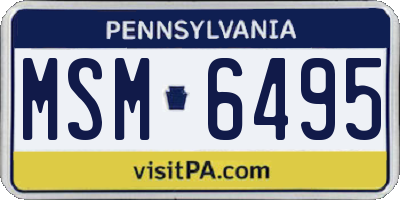 PA license plate MSM6495
