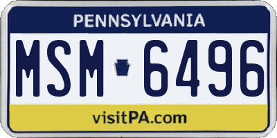 PA license plate MSM6496