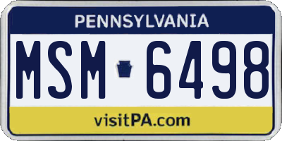 PA license plate MSM6498