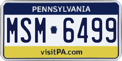 PA license plate MSM6499