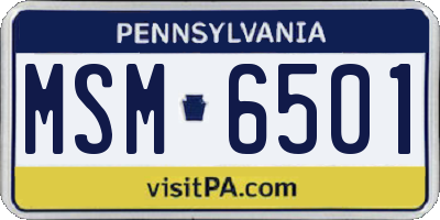 PA license plate MSM6501