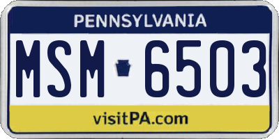 PA license plate MSM6503