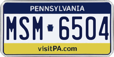 PA license plate MSM6504