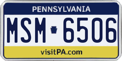 PA license plate MSM6506