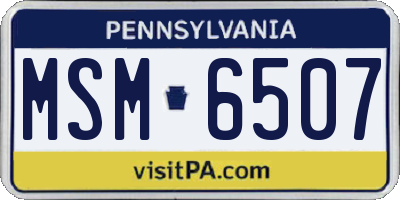 PA license plate MSM6507