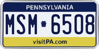 PA license plate MSM6508