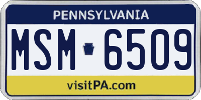 PA license plate MSM6509