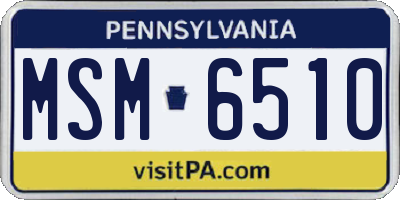 PA license plate MSM6510