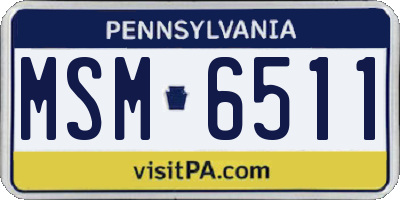 PA license plate MSM6511