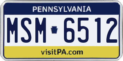 PA license plate MSM6512