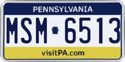 PA license plate MSM6513
