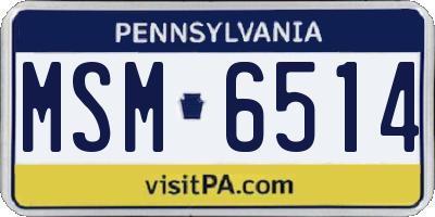 PA license plate MSM6514