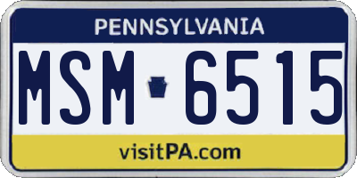 PA license plate MSM6515