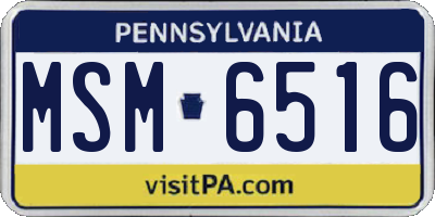 PA license plate MSM6516