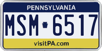 PA license plate MSM6517