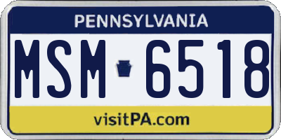 PA license plate MSM6518