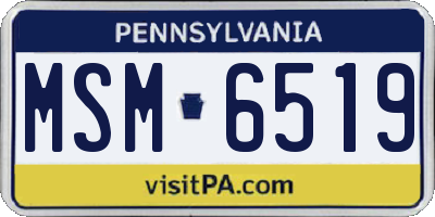 PA license plate MSM6519