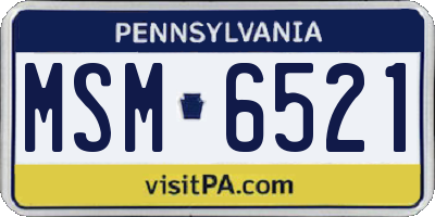 PA license plate MSM6521