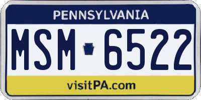 PA license plate MSM6522
