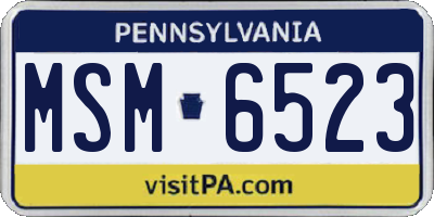 PA license plate MSM6523