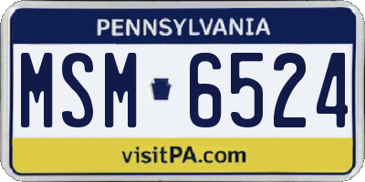 PA license plate MSM6524