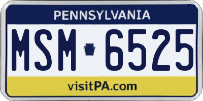 PA license plate MSM6525