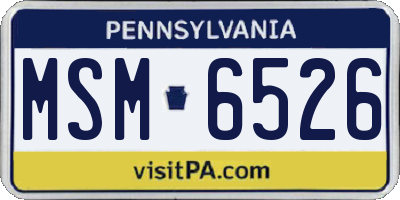 PA license plate MSM6526
