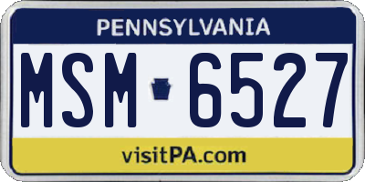 PA license plate MSM6527