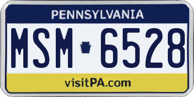 PA license plate MSM6528