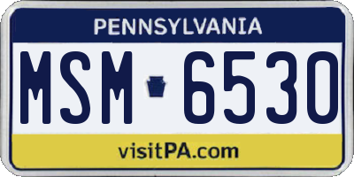 PA license plate MSM6530