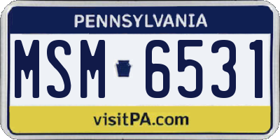 PA license plate MSM6531