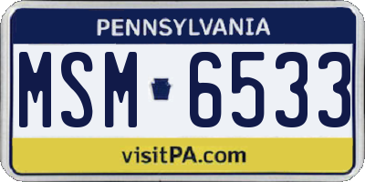 PA license plate MSM6533
