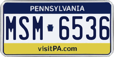 PA license plate MSM6536