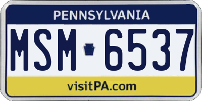 PA license plate MSM6537