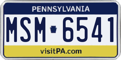 PA license plate MSM6541