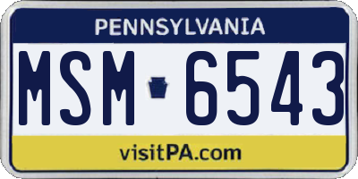 PA license plate MSM6543