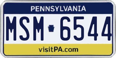PA license plate MSM6544