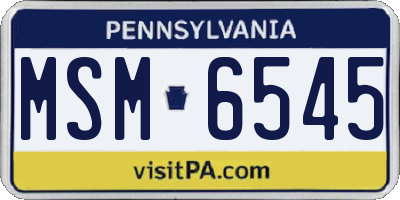 PA license plate MSM6545